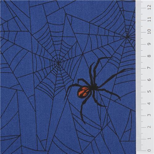 Remnant (34 x 112 cm) - Alexander Henry dark blue spider fabric 2