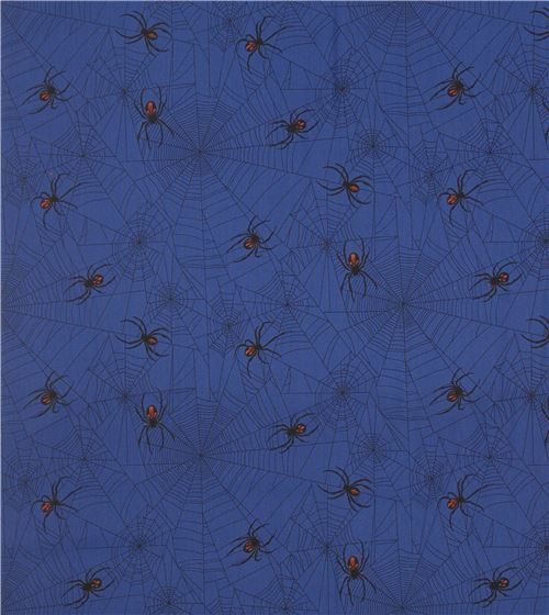 Remnant (34 x 112 cm) - Alexander Henry dark blue spider fabric 3