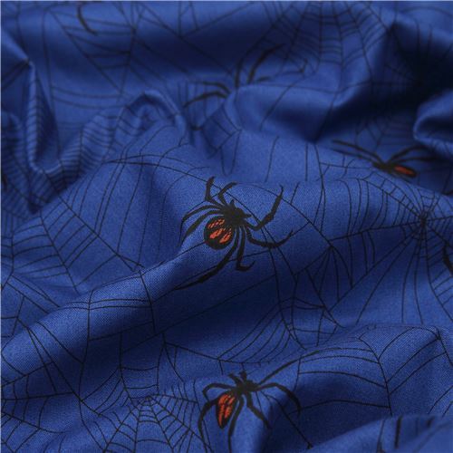 Remnant (34 x 112 cm) - Alexander Henry dark blue spider fabric 4