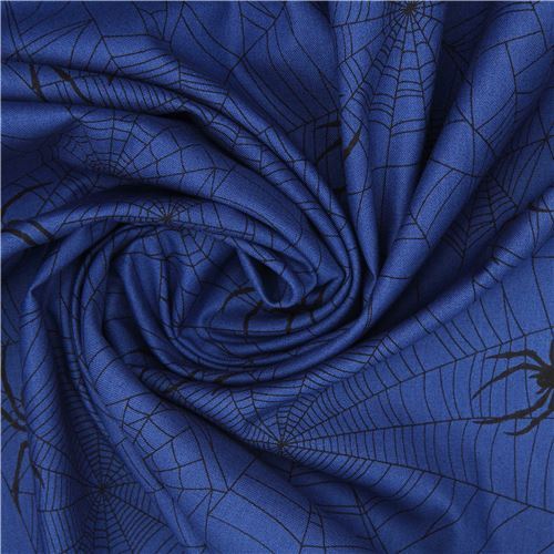 Remnant (34 x 112 cm) - Alexander Henry dark blue spider fabric 5
