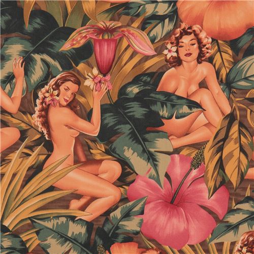 Alexander Henry fabric women flower leaf Mirage Fabric