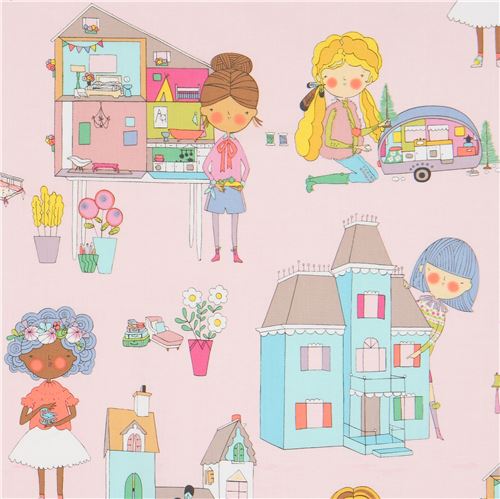 Alexander Henry light peach dollhouse fabric Fabric