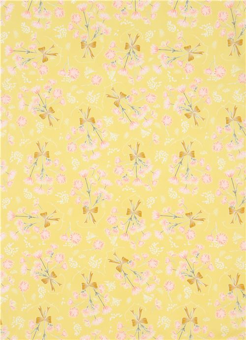 Fat Quarter (50 x 54 cm) - Tela de flores de Art Gallery Fabrics en amarillo con lazos 2