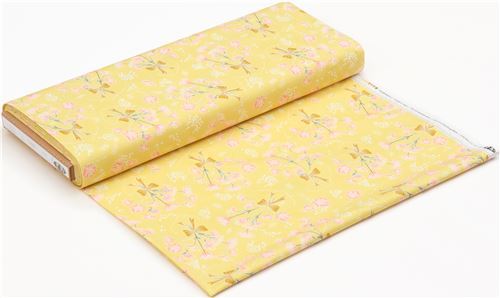 Fat Quarter (50 x 54 cm) - Tela de flores de Art Gallery Fabrics en amarillo con lazos 3