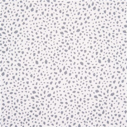 White Grey Dot Dalmatian Spot Fabric
