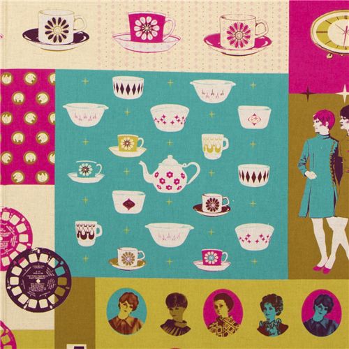 Audrey Hepburn retro designer fabric by Melody Miller 1