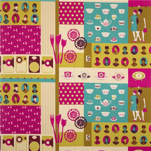 Audrey Hepburn retro designer fabric by Melody Miller 2