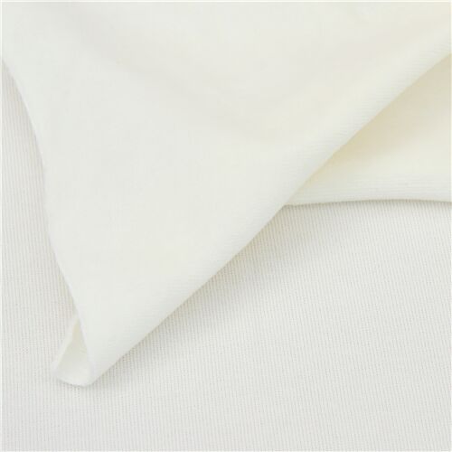 Tela velour de punto Avalana de Stof Fabrics en crema claro liso - Retazo (165cm x 28cm)