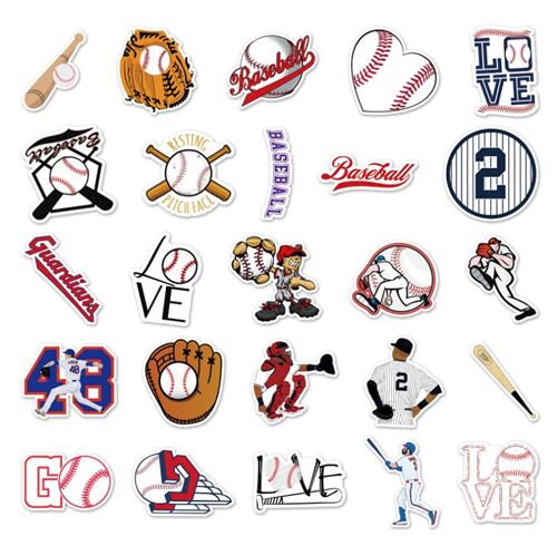 Baseball 50 pack dautocollants d�coup�s � lemporte-pi�ce 7