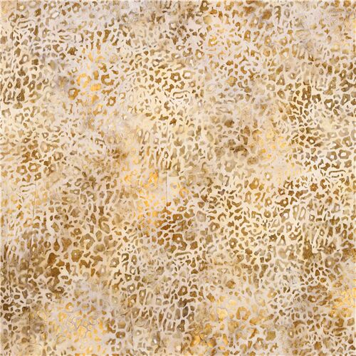 Remnant (32 x 112 cm) - Beige Robert Kaufman leopard spots animal print batik fabric 2