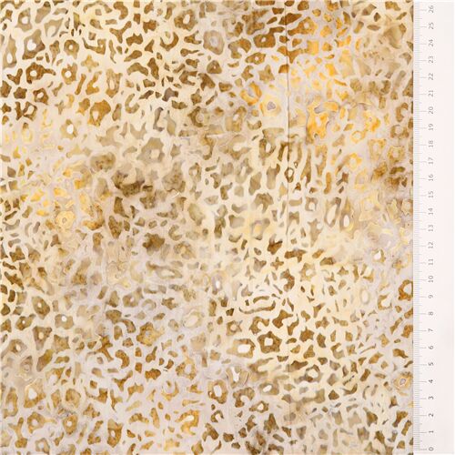 Remnant (32 x 112 cm) - Beige Robert Kaufman leopard spots animal print batik fabric 3