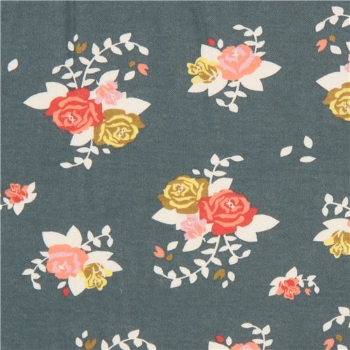 Tissu jersey bio Birch avec des roses Tissu