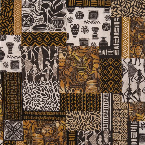 Kenya African Ethnic Patchwork Fabric