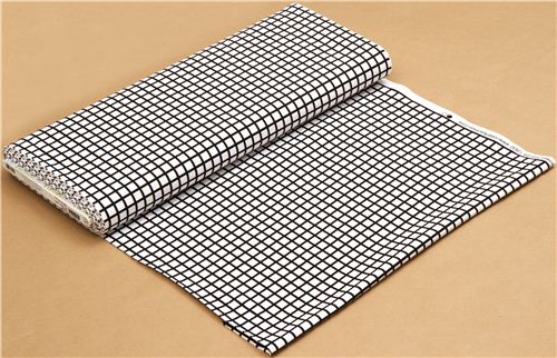 Black and white grid checker fabric by Robert Kaufman 3