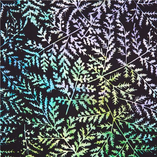 Batik Fern Leaf Ombre Tie Dye Fabric