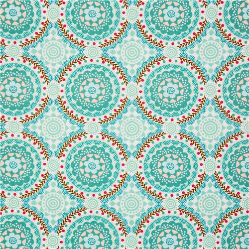 Cerchi di mandala geometrici blu incrociano il tessuto Tessuto