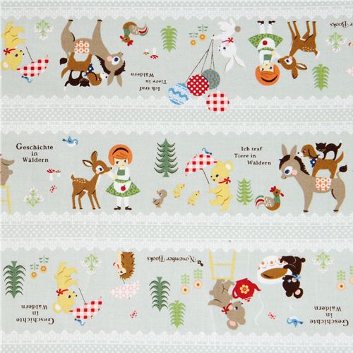 Bremen Town Musicians Push PIN X Kokka Fabric Japan 1
