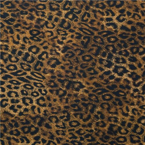 Resto de (17 x 112 cm) - Tela estampado animal manchas leopardo marrón Timeless Treasures