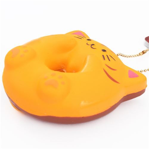 Cafe Sakura brown stripe cat donut squishy charm kawaii 3