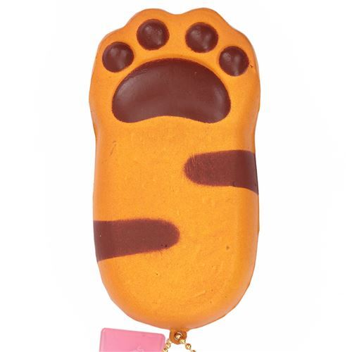 Cafe Sakura cat paw brown stripe bread bun squishy charm kawaii