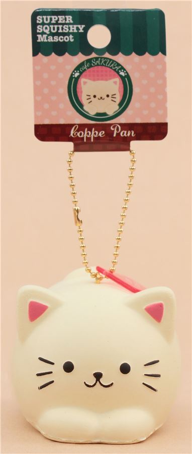 Squishy-Anhänger Brötchen cremefarbene Katze von Cafe Sakura 4