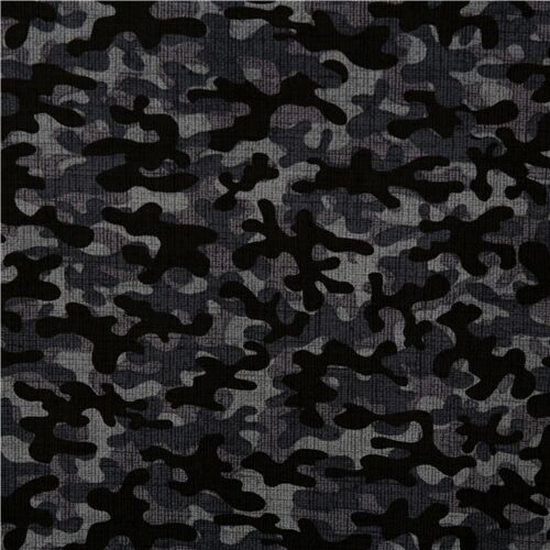 Black Grey Textured Camouflage Army Fabric