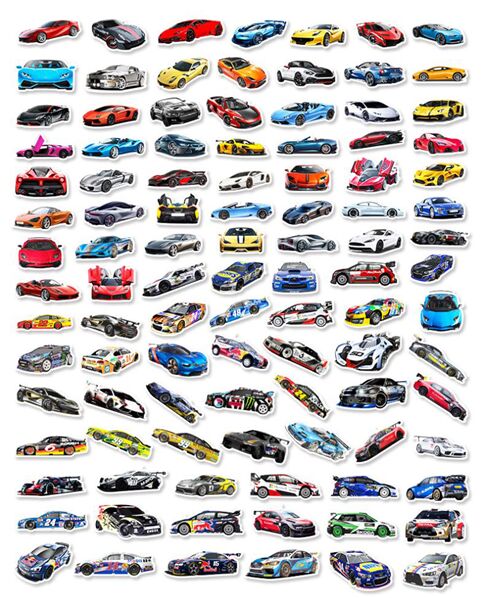 Autos gestanzte Aufkleber 50er-Pack einzigartige Designs einzigartige Embleme formen Fahrzeuge 4