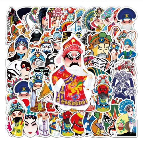 Personajes �pera Pek�n cultura china adhesivos troquelados 50 modelos diferentes 5