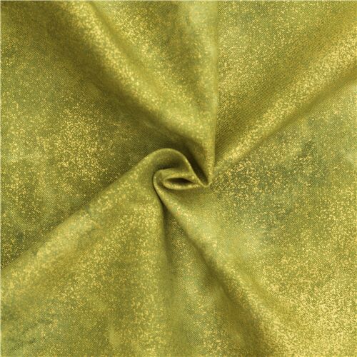 tessuto natalizio verde oliva dorato luccicante Timeless Treasures Tessuto