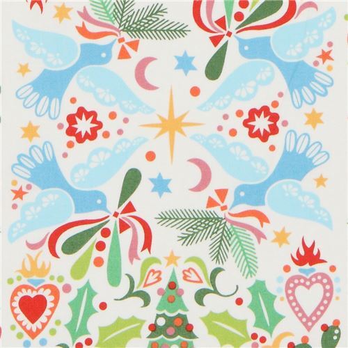 Christmas decoration fabric in white by Alexander Henry Fabric