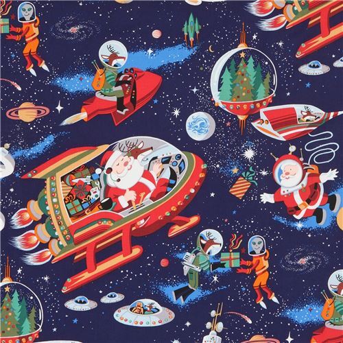 Christmas in space fabric by Alexander Henry Fabric