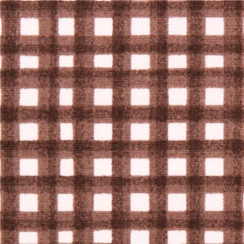 Tissu bio Cloud 9 Shell marron terre  carreaux Vichy Tissu