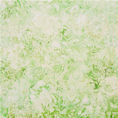 Hellgrner Stoff mit farblich abgestuften Blumen Stoff