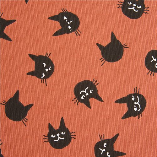 tessuto rosso corallo oxford teste gatti facce Tessuto