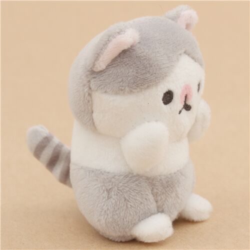 Petite peluche chat Corocoro Coronya Paripi-Chan gris et blanc 2