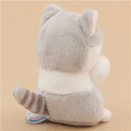 Petite peluche chat Corocoro Coronya Paripi-Chan gris et blanc 3