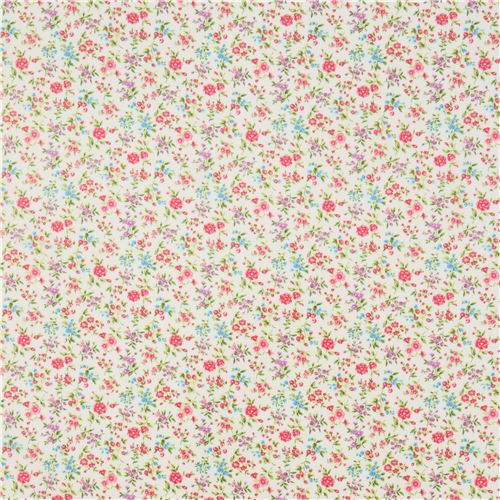 Stoffrest (33 x 110 cm) - Cremefarbenes Wachstuch mit Blumen von Cosmo 2