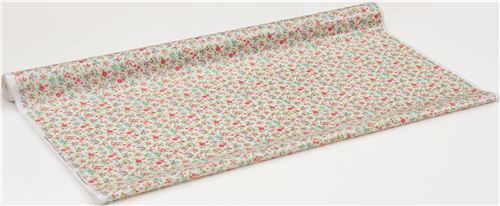 Stoffrest (33 x 110 cm) - Cremefarbenes Wachstuch mit Blumen von Cosmo 4