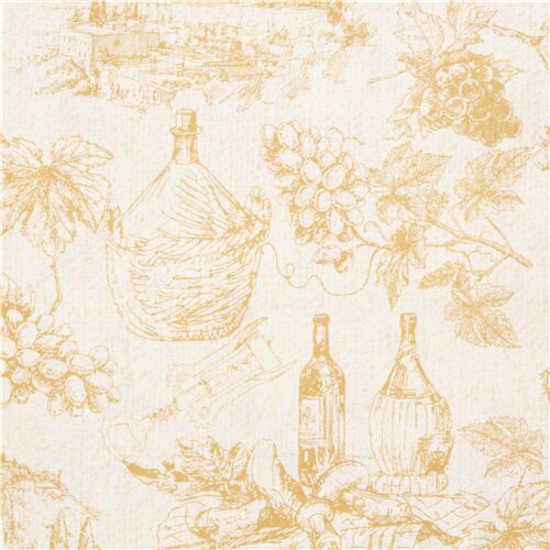 Wine Country Natural Vineyard Table Grapes Fabric