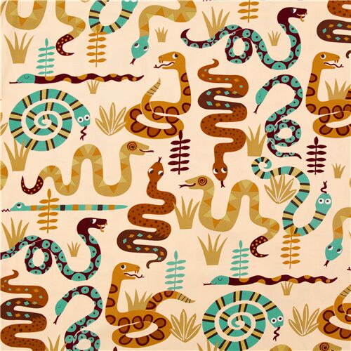 Snakes Rattle Roll Large Flat Graphic Fabric