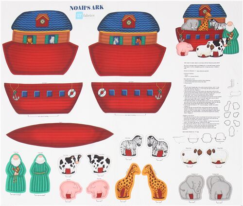 DIY Noah's Ark pillow panel fabric by QT Fabrics Fabric