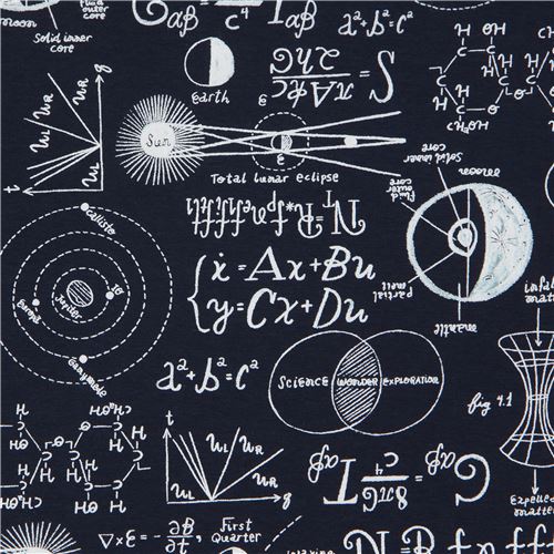 Dear Stella knit fabric science navy blue Fabric