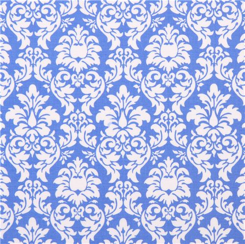 Tissu Michael Miller Petite Dandy Damask bleu coll. Petite Paris, ornements  Tissu