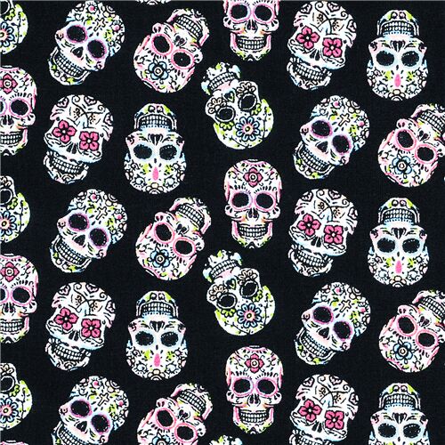 Teschi Di Zucchero Decorati Di Halloween Tessuto