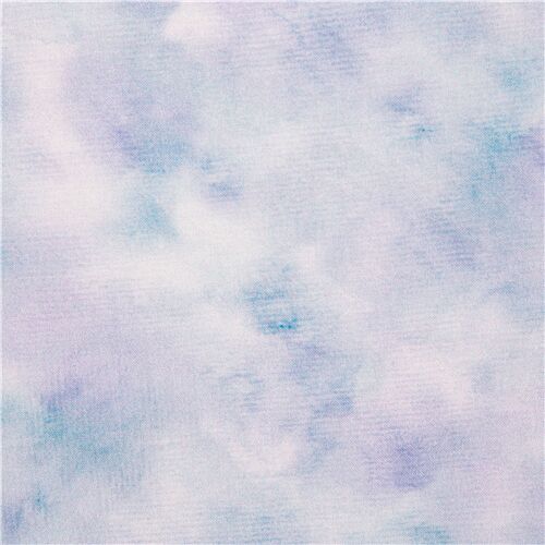 Tela delicadas nubes algodn azul lila alas de hada Tela