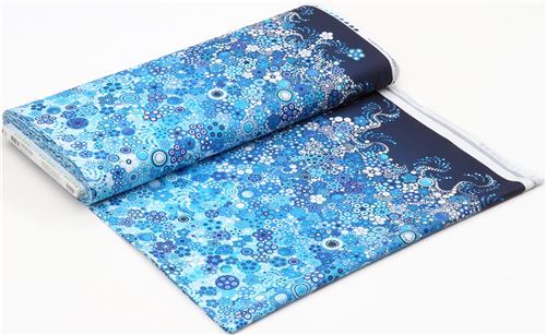 Resto de 39 cm - Tela Effervescence Digital de Robert Kaufman con c�rculos en azul 3