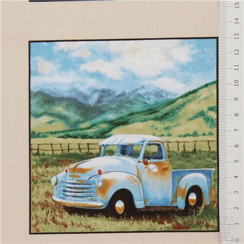 Resto de (27 x 110 cm) - Elizabeths Studio tela con paneles de camionetas pick up antiguas 3