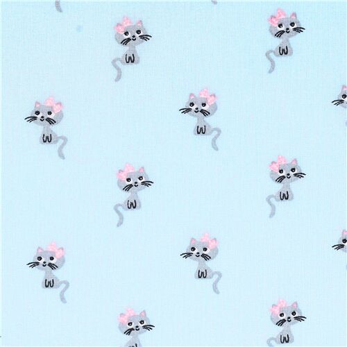 Petits Chats Gris Avec Nuds Tissu