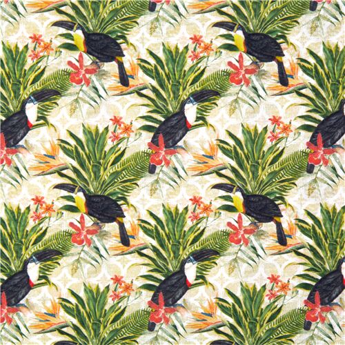 Toucan Tropicaux Feuillage clatant Tissu