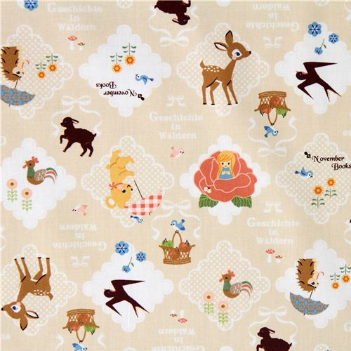 Fairy Tale Tom Thumb Push PIN X Kokka Fabric Japan 1